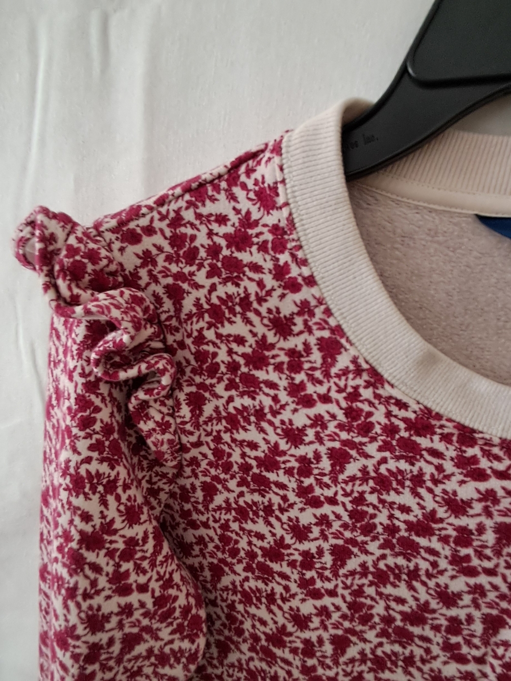 Polo Ralph Lauren Girls XL 16 Red Floral Ruffle Shoulder Fleece Sweatshirt - Picture 6 of 7